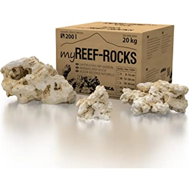 ARKA Aquatics myREEF-Rocks - 20kg / 9-12cm - Natürliches Riffgestein für Meerwasseraquarien, ideale Bakteriensiedlungsfläche.