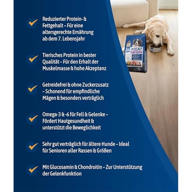 NutriQM M!EAT Senior Hundefutter trocken, getreidefrei, 12 kg, mit Tierwohl-Siegel, reduziert in Fett & Protein, besonders gut verträglich, Made in Germany – Bild 4