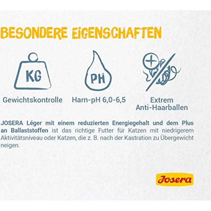 Josera Léger, Katzen-Trockenfutter mit zartem Geflügel, 400g, ohne Konservierungsmittel – Bild 2