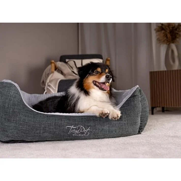 TrendPet VitaBed grau, Orthopädisches Premium Hundebett mit 5 cm Memoryschaum Matratze, waschbarer Bezug (100x90cm) – Bild 5