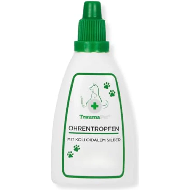 TraumaPet Ohrentropfen für Hunde & Katzen 50 ml | Ohrenreiniger mit kolloidalem Silber für empfindliche Ohren | Unterstützt bei Juckreiz, Rötungen, Ohrmilben & unangenehmen Gerüchen – Bild 1