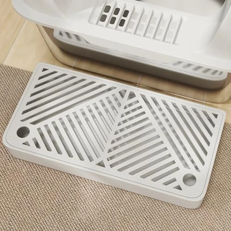 PawHut Edelstahl-Katzentoilette mit Schaufel, für Katzen unter 4,5 kg, Indoor, Hellgrau – Bild 10