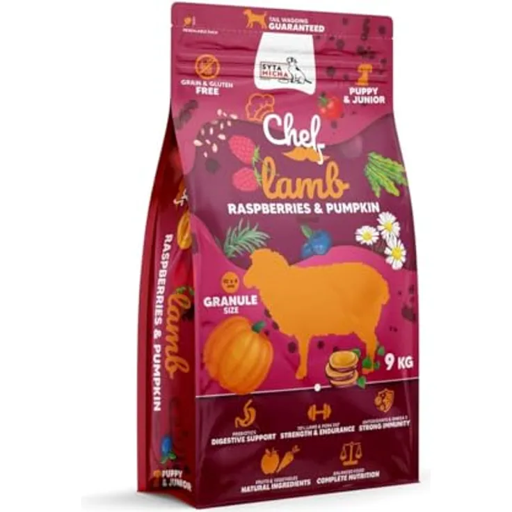SYTA MICHA Chef Puppy, Trockenfutter mit Lamm und Kürbis, 9 kg, mehrfarbig