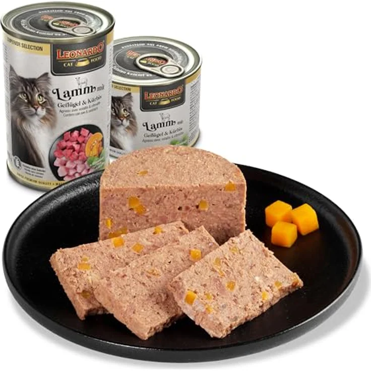 LEONARDO Katzen Nassfutter Superior Selection, Lamm mit Geflügel & Kürbis, getreidefrei, ohne Zucker, 6x400g Dose, Made in Germany – Bild 4