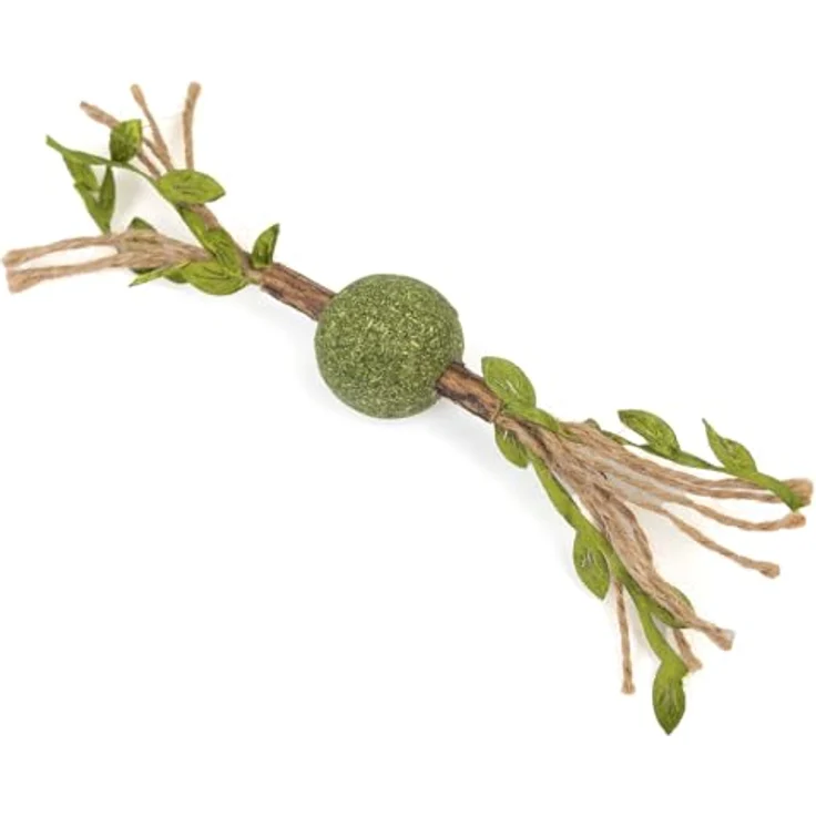 CanadianCat Company Katzenspielzeug Katzenminze Kugel mit Matatabi Stick und Jutekordel, stimulierend und beruhigend für aktive Katzen, 3 x 3 x 18 cm – Bild 5