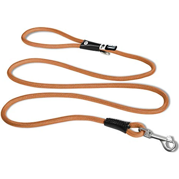 Curli Stretch Comfort Leash, Hundeleine mit stoßdämpfendem Nylonseil, 1,8 m, L, orange – Bild 1