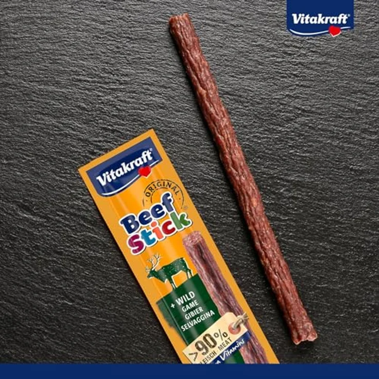 Vitakraft Beef Stick Wild, Hundeleckerli ohne Zuckerzusatz, 90% Fleischanteil, 12g – Bild 3