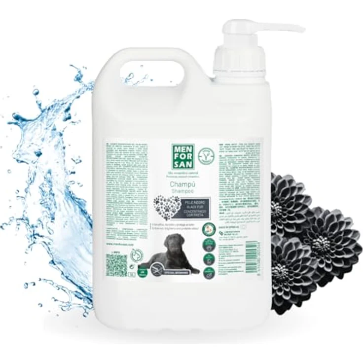Menforsan Shampooing Men for San Chien Cheveux Foncé, 5 L, für Hunde mit dunklem Fell, hydratisierend und glanzfördernd – Bild 1
