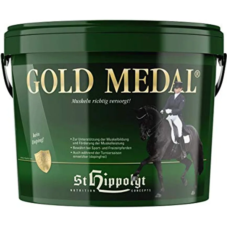 St. Hippolyt Gold Medal, Pferde Nahrungsergänzung zur Unterstützung der Muskelbildung und Muskelleistung, 10 kg Eimer