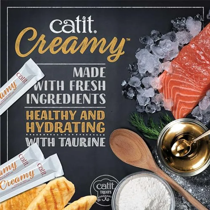 Catit Creamy Multi Pack, Katzensnacks mit Huhn, Thunfisch, Lamm und Meeresfrüchten, 50 x 10 g Tuben, getreidefrei und ohne künstliche Zusätze – Bild 3