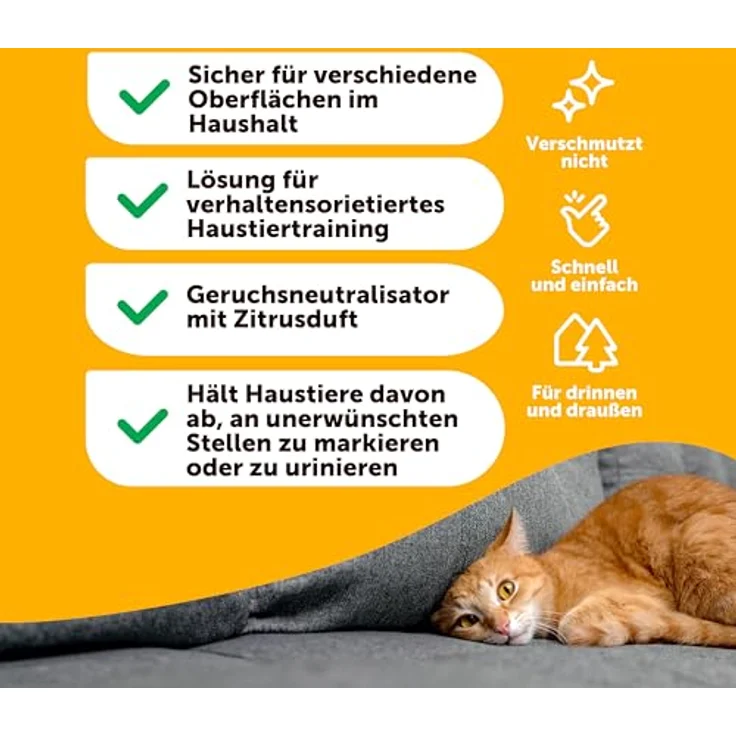 Petsly® Mildes Hunde- und Katzenabwehrspray, 500ml, nicht färbend, auch als Kratz- und Knabberschutz, Innen- und Außenanwendung – Bild 5