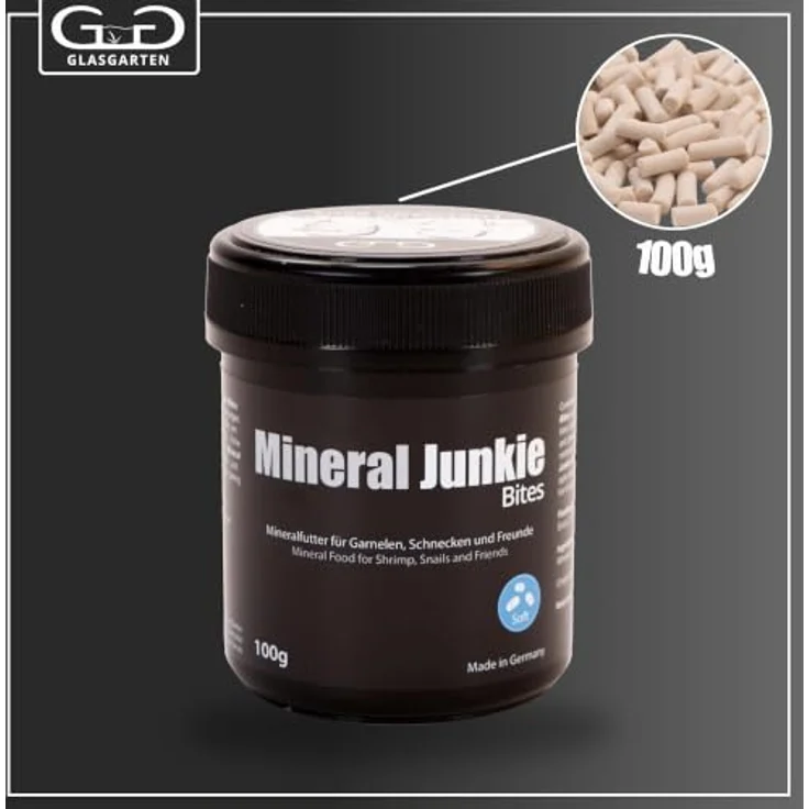 GG GLASGARTEN Mineral Junkie Bites, 100g Premium Mineralfutter für Garnelen & Schnecken, Soft Bites mit Mineralstoffen – Bild 2