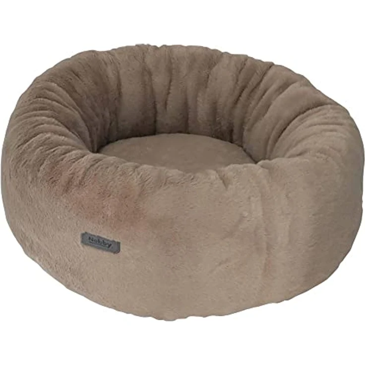 Nobby 61781 Donut ZARIF beige; Ø 50 x 20 cm - Tier-Schlafplatz mit Softplüsch, inkl. Kissen, abnehmbarem Bezug und Anti-Rutsch Noppen. – Bild 2