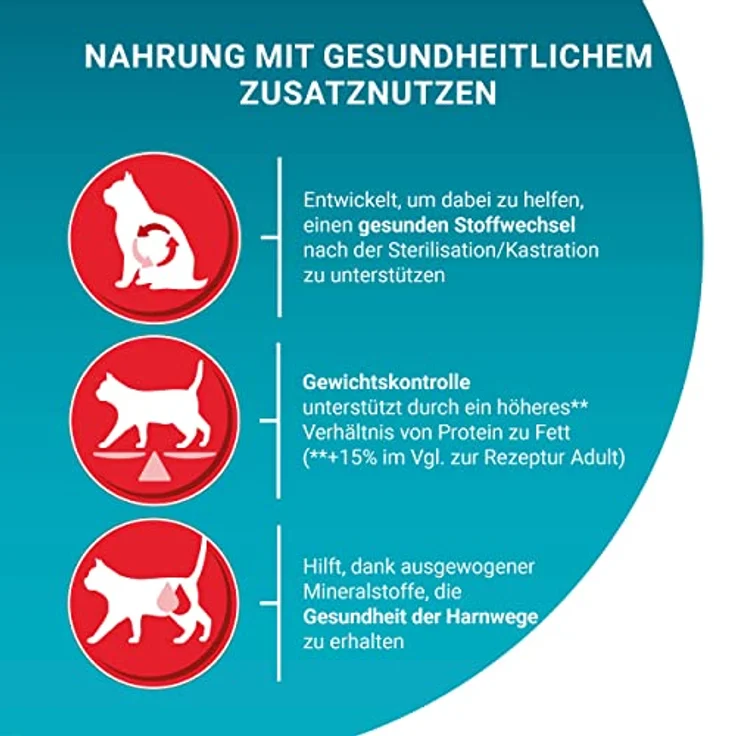 PURINA ONE BIFENSIS STERILCAT, Trockenfutter für sterilisierte Katzen, reich an Huhn, 5,7 kg – Bild 3