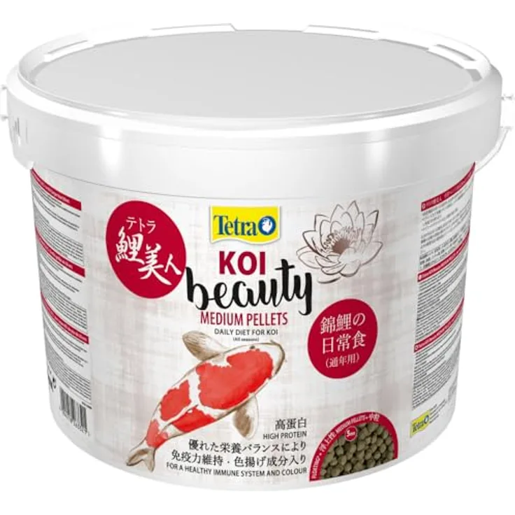 Tetra KOI Beauty Medium, Fischfutter 10 L mit Omega-3-Fettsäuren und Beta-Carotin zur Farboptimierung
