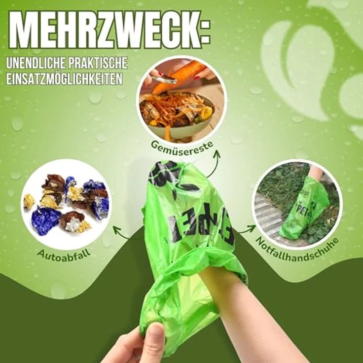PET N PET Hundekotbeutel, 1080 Stück, biologisch abbaubar, 60 Rollen, Pea Green, extra dick und auslaufsicher – Bild 5