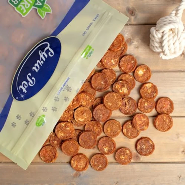 Lyra Pet® Hühnerchips, 5 kg Kauartikel für Hunde, proteinreicher Snack, ideal für Welpen und Senioren, fettarm, wiederverschließbarer Beutel – Bild 5