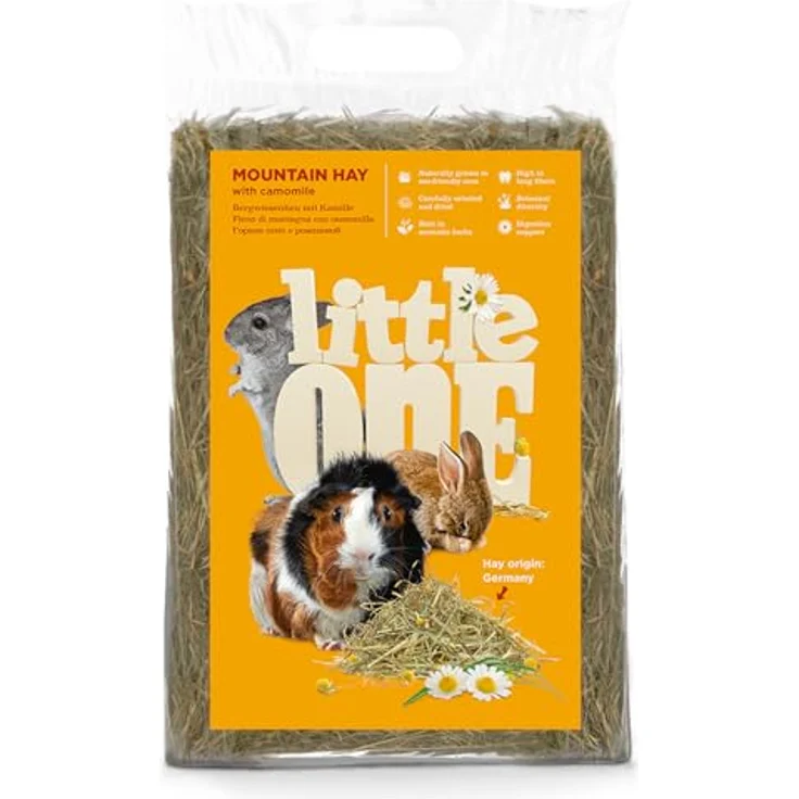 Little One Bergwiesenheu mit Kamille, Faserreiches, Nicht gepresstes Heu für Kleintiere, 400 g – Bild 1