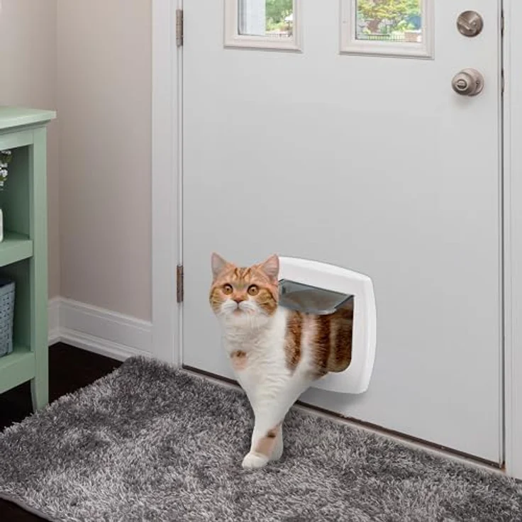 Ferplast SWING 3 Katzentür und Hundeklappe für Glastüren, 4-Wege steuerbar, Weiß – Bild 2