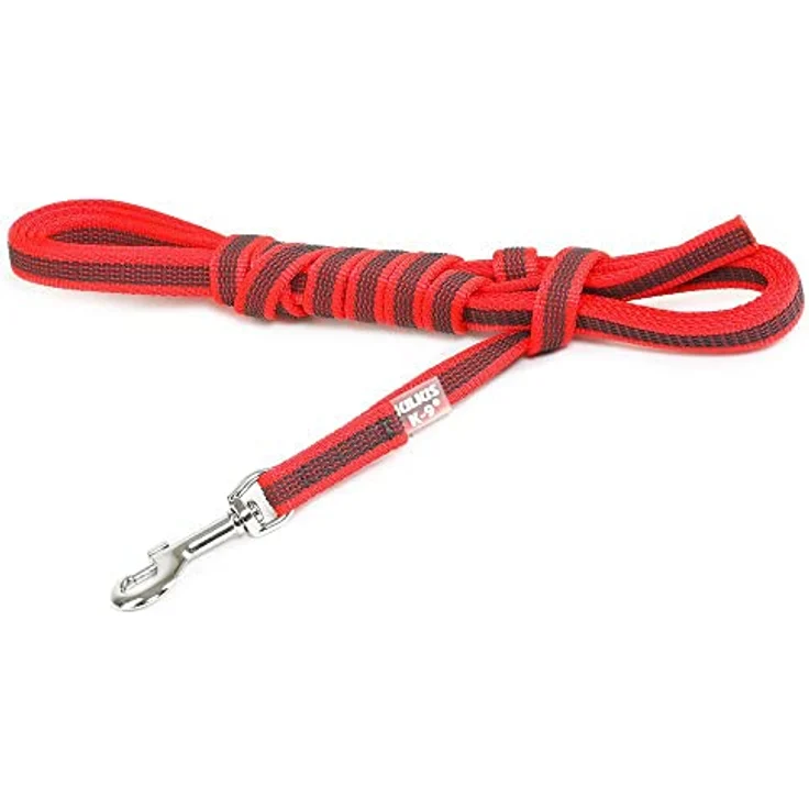 JULIUS K-9 IDC Color & Gray gumierte Leine, 14 mm x 3 m, stark und widerstandsfähig, Rot-Grau – Bild 1