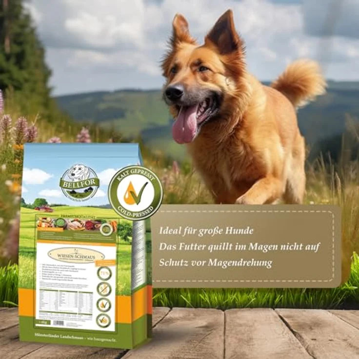 Bellfor Wiesen-Schmaus, Hochwertiges Kaltgepresstes Trockenfutter für Hunde mit Huhn, Getreidefrei, Allergikerfreundlich, 10 kg – Bild 5