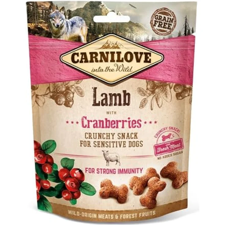 CARNILOVE Crunchy Snack Lamb with Cranberries, Doppelpack 2 x 200 g, getreidefreier Hundesnack ohne Zuckerzusatz, auch für nahrungsempfindliche Hunde – Bild 2