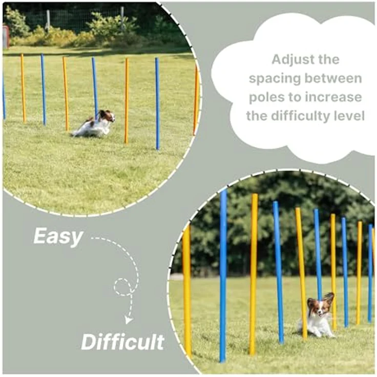 Trixie Dog Activity Agility Slalom, Kunststoff 115xø 3 cm, 12 St. blau-orange – Bild 6
