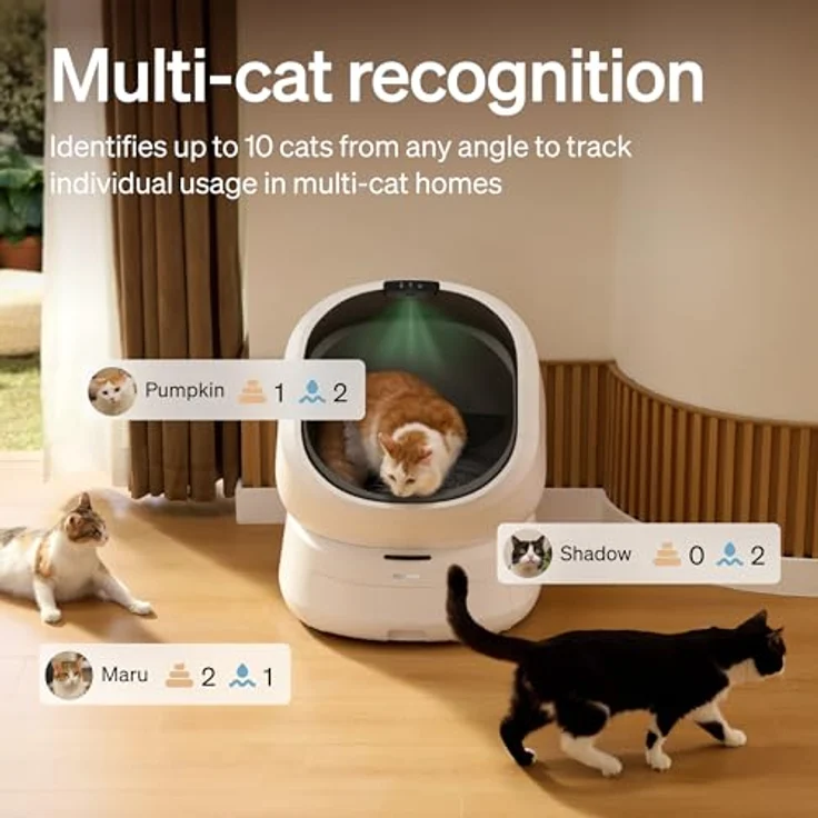 PETLIBRO Automatische Katzentoilette AI-Kamera mit Abfallanalyse, selbstreinigend, große offene Luma-Katzenerkennung, 11L Abfalleimer, App-Steuerung, Sicherheitssensoren – Bild 5
