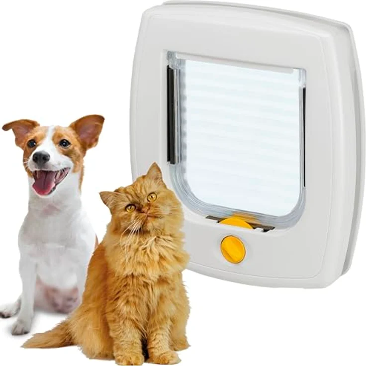 Ferplast SWING 3 Katzentür und Hundeklappe für Glastüren, 4-Wege steuerbar, Weiß – Bild 1