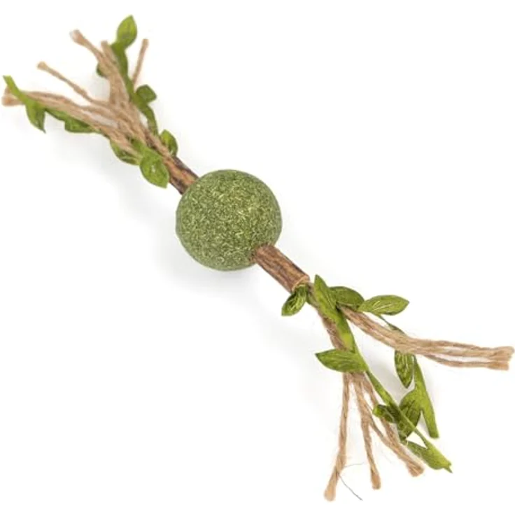 CanadianCat Company Katzenspielzeug Katzenminze Kugel mit Matatabi Stick und Jutekordel, stimulierend und beruhigend für aktive Katzen, 3 x 3 x 18 cm – Bild 1