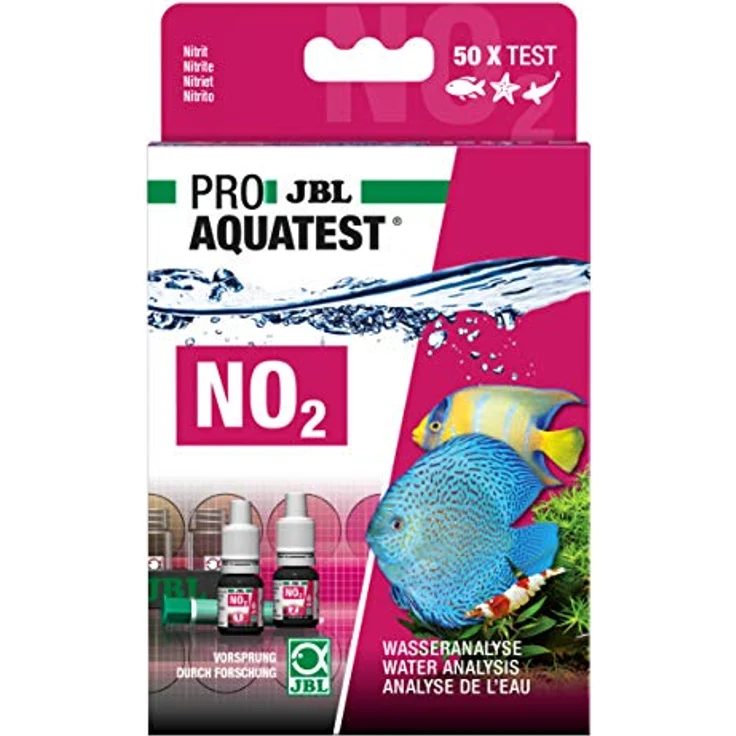 JBL Wassertest-Set ProAquaTest NO2, für Süß-/Meerwasser-Aquarien und Teiche, inklusive Reagenzien und Glasküvetten, ca. 50 Tests – Bild 2