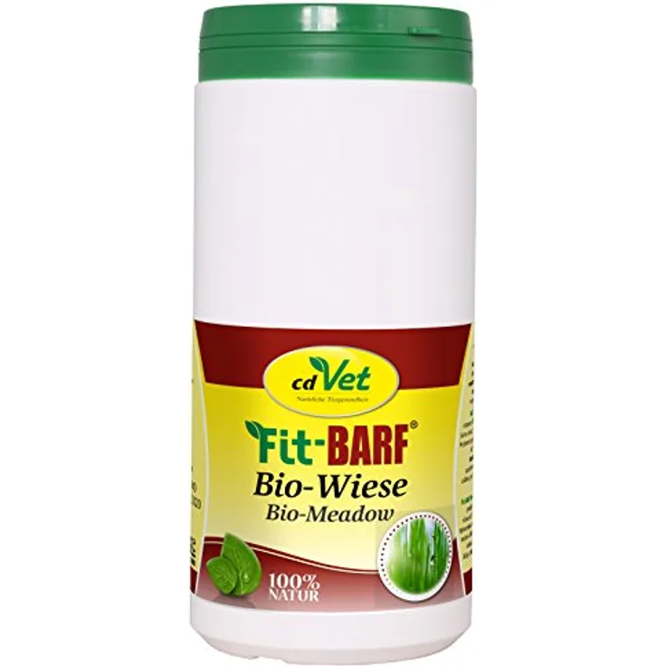 cdVet Fit-BARF Bio-Wiese 700 g, Ökologische Kräutermischung aus 13 Klee-, Kräuter- und Grasarten, Reich an Mineralien und Vitaminen