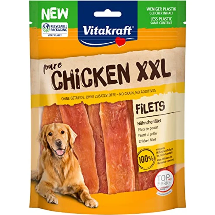 Vitakraft Hundesnack Chicken Hühnchenfilet XXL, 250g, zuckerfrei, ohne Zusatzstoffe, proteinreich – Bild 1