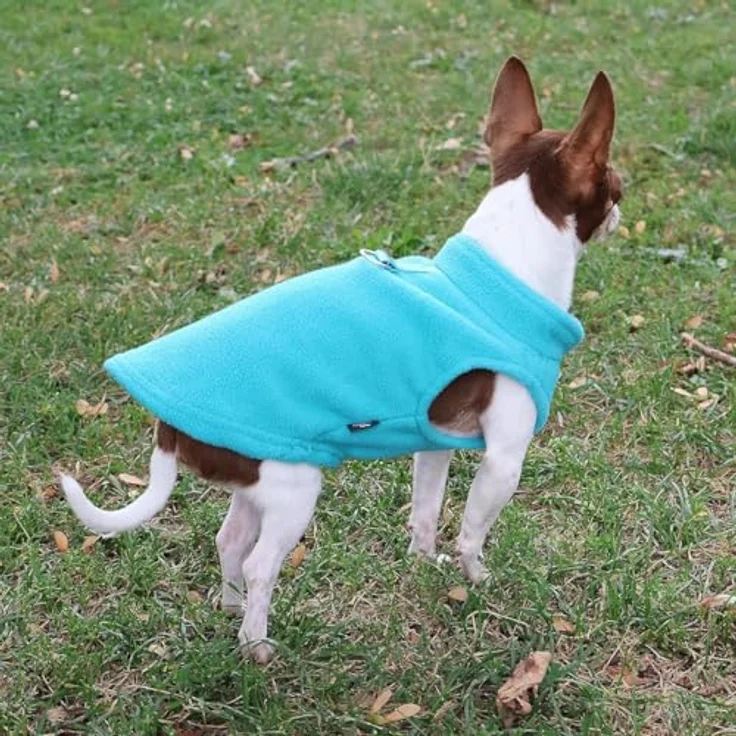 Jacko & Co Fleece-Weste mit Leinenring – weich, leicht, atmungsaktiv für kleine Hunde und Katzen, türkis, Größe XS (0,9-1,8 kg) – Bild 3