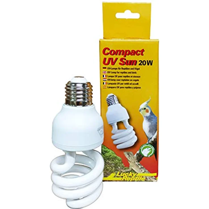 Lucky Reptile Compact UV Sun, 20 Watt Energiesparlampe für Terrarienbeleuchtung mit UV-Strahlung und E27-Fassung – Bild 2