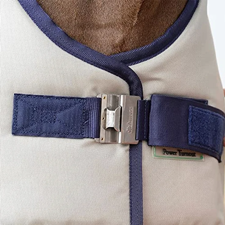 Kerbl Bucas PowerTurnout Pferdedecke Light, stay-dry, Rückenlänge 135 cm, silber – Bild 5