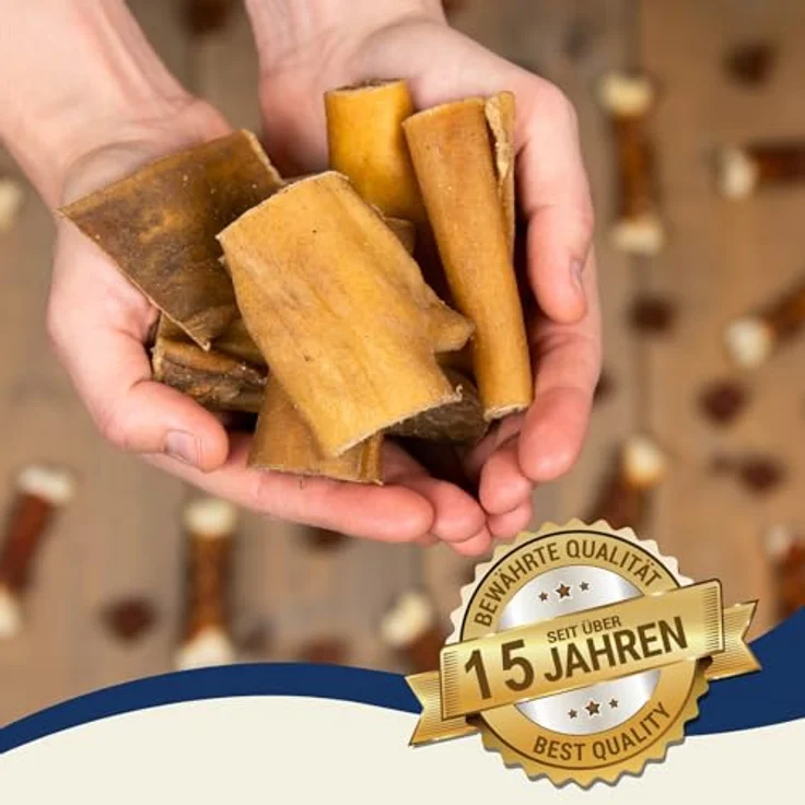 Lyra Pet® Rinderkopfhaut Abschnitte 1 kg, getrockneter Kausnack für Hunde, naturbelassen und proteinreich, 4-8 cm – Bild 4
