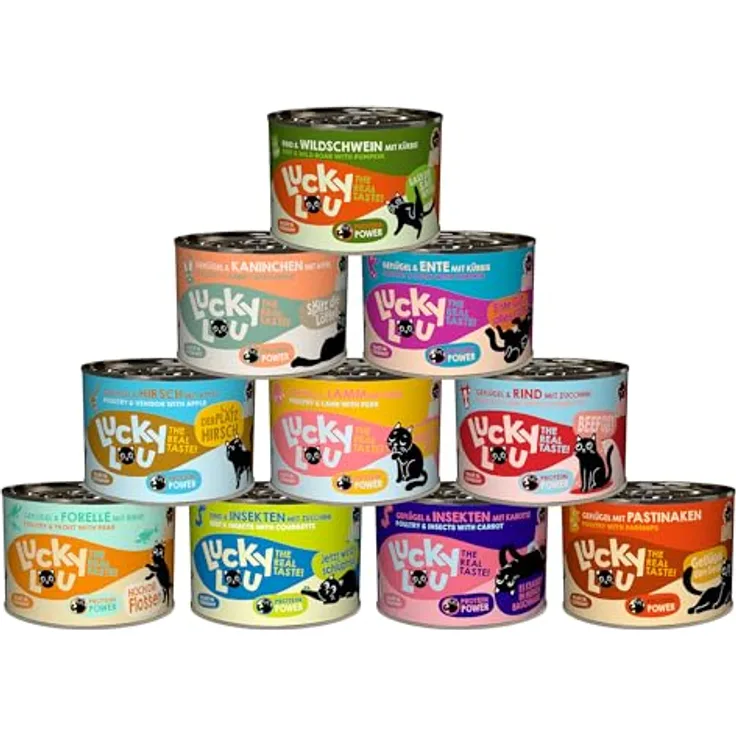 Lucky Lou Lifestage Mix-Paket 30 x 200g, hochwertige getreidefreie Nassnahrung für Katzen mit hohem Proteingehalt, Made in Germany