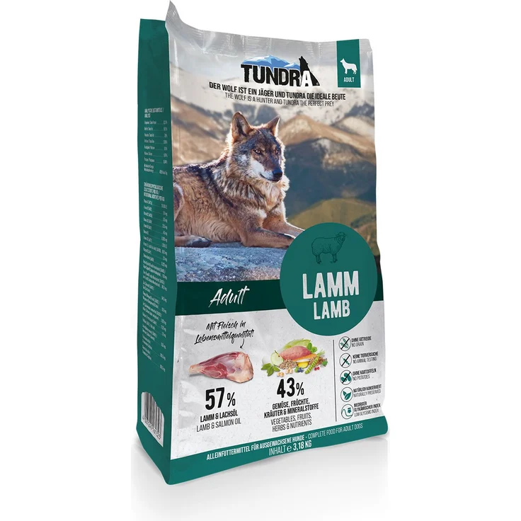 Tundra Trockenfutter Lamm, proteinreiches Hundefutter für alle Lebensphasen, 3,18 kg – Bild 1