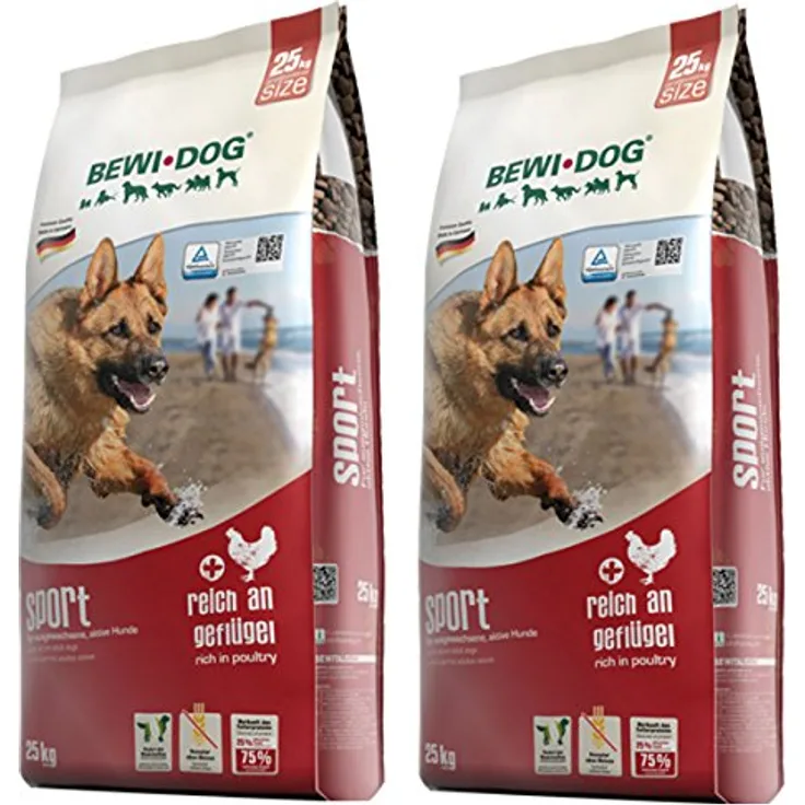 Bewi Dog 2 x 25 kg Sport, Hunde-Trockenfutter für aktive Sport-, Gebrauch- & Jagdhunde