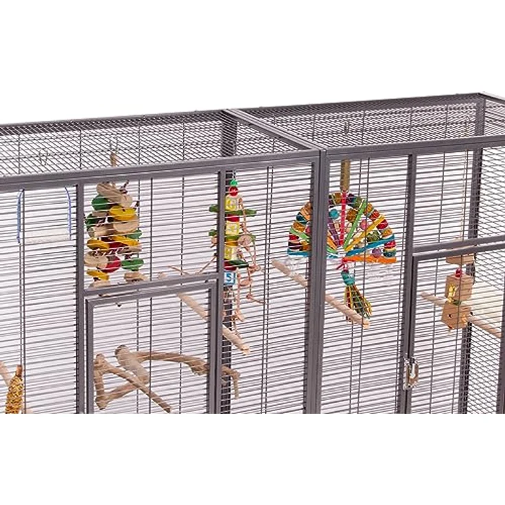 Montana Cages New Melbourne II, große Vogelvoliere für Sittiche und kleine Papageien, Antik Edition, ca. 160 x 50 x 110 cm, rost- und alterungsbeständig, AVILON Pulverbeschichtung – Bild 4