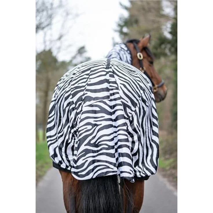 HKM 7238 Ekzemerdecke Zebra, Insektendecke mit Bauchlatz und Halsteil, für optimalen Rundumschutz, 155 cm – Bild 4