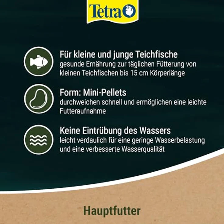 Tetra Pond Pellets Mini, Fischfutter für kleine und junge Teichfische, 4 L Beutel, unterstützt gesunde Fische und klares Wasser – Bild 4