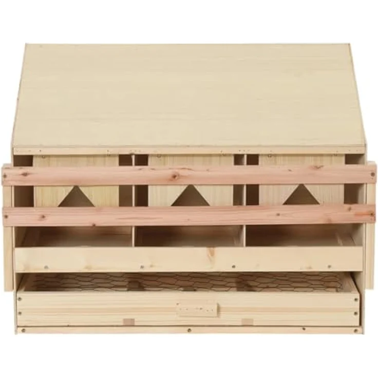 vidaXL Legenest Hühnernest 3 Fächer 72 x 33 x 54 cm Massivholz Kiefer – Bild 5