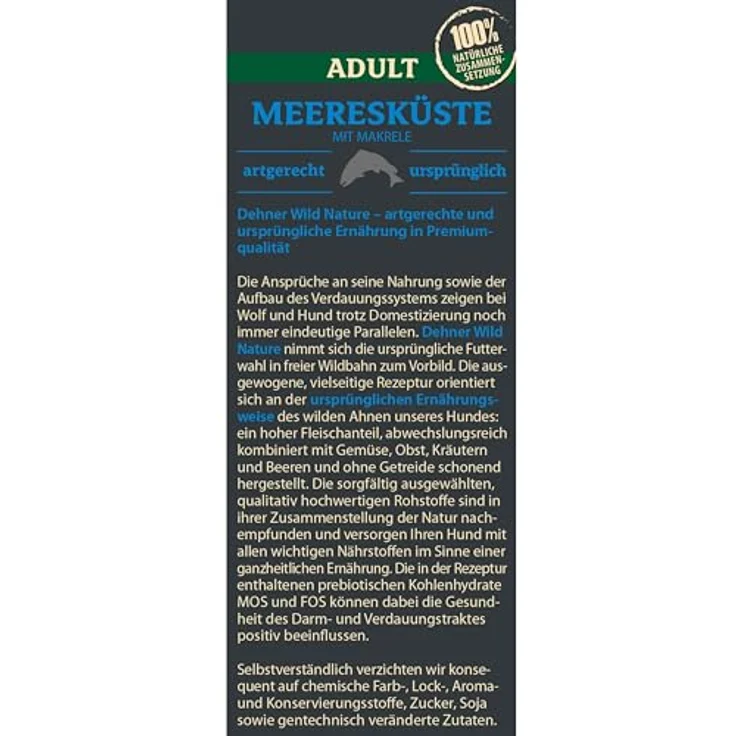 Dehner Wild Nature Hundefutter Meeresküste, getreidefreies Trockenfutter für ausgewachsene Hunde, Kroketten mit Makrele, 4 kg – Bild 4