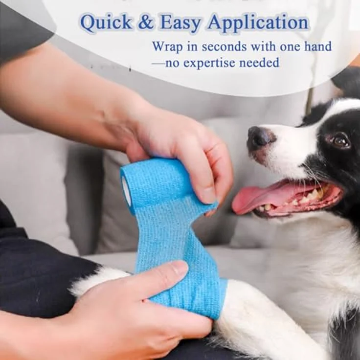 NELLHOMY 8 Rollen Selbstklebender Verband Bandage, 10cm x 4,5m, Atmungsaktive Elastische Fixierbinde für Sport und Tierpflege, Kohäsive Bandage für Katze, Hund und Pferd – Bild 5
