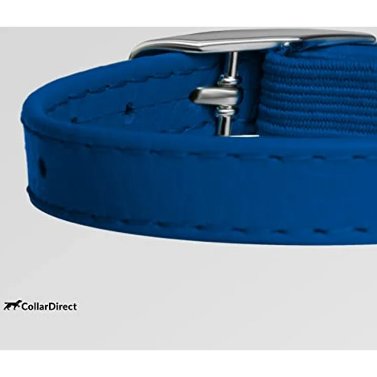 CollarDirect Leder Katzenhalsband mit Sicherheitsverschluss und Metallglocke, 21,5 cm, Marineblau – Bild 3