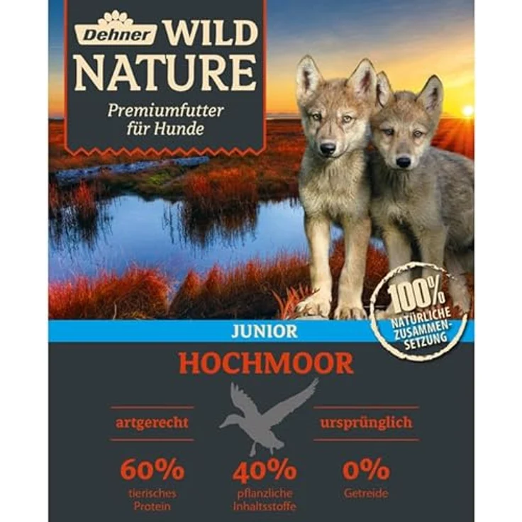 Dehner Wild Nature Hundetrockenfutter Junior Hochmoor, getreidefrei & glutenfrei, hoher Fleischanteil, 12 kg – Bild 2