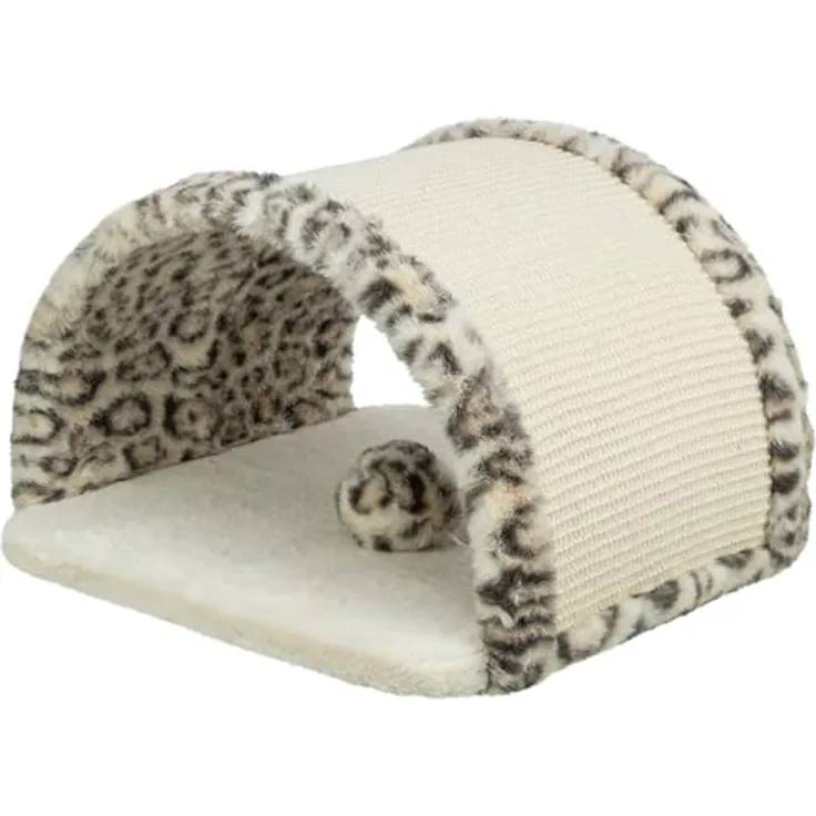 Trixie Kratzbrücke Leo, Jute 25 cm, Kratzstamm für Katzen mit Sisal- und Plüschüberzug, katzengerechte Beschäftigung