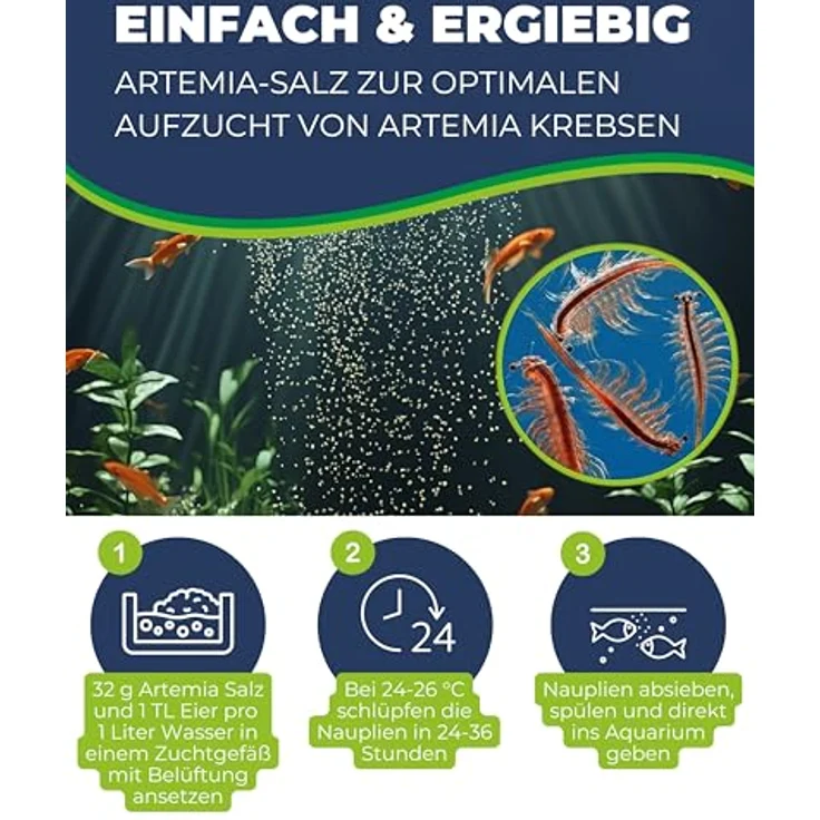 HOBBY Aquaristik Artemia Salz 195 g, Spezial-Salz zur Zucht von Artemia-Nauplien mit hoher Schlupfrate und nährstoffreichen Inhaltsstoffen – Bild 3